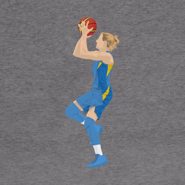 Female basketball player points by RockyDesigns